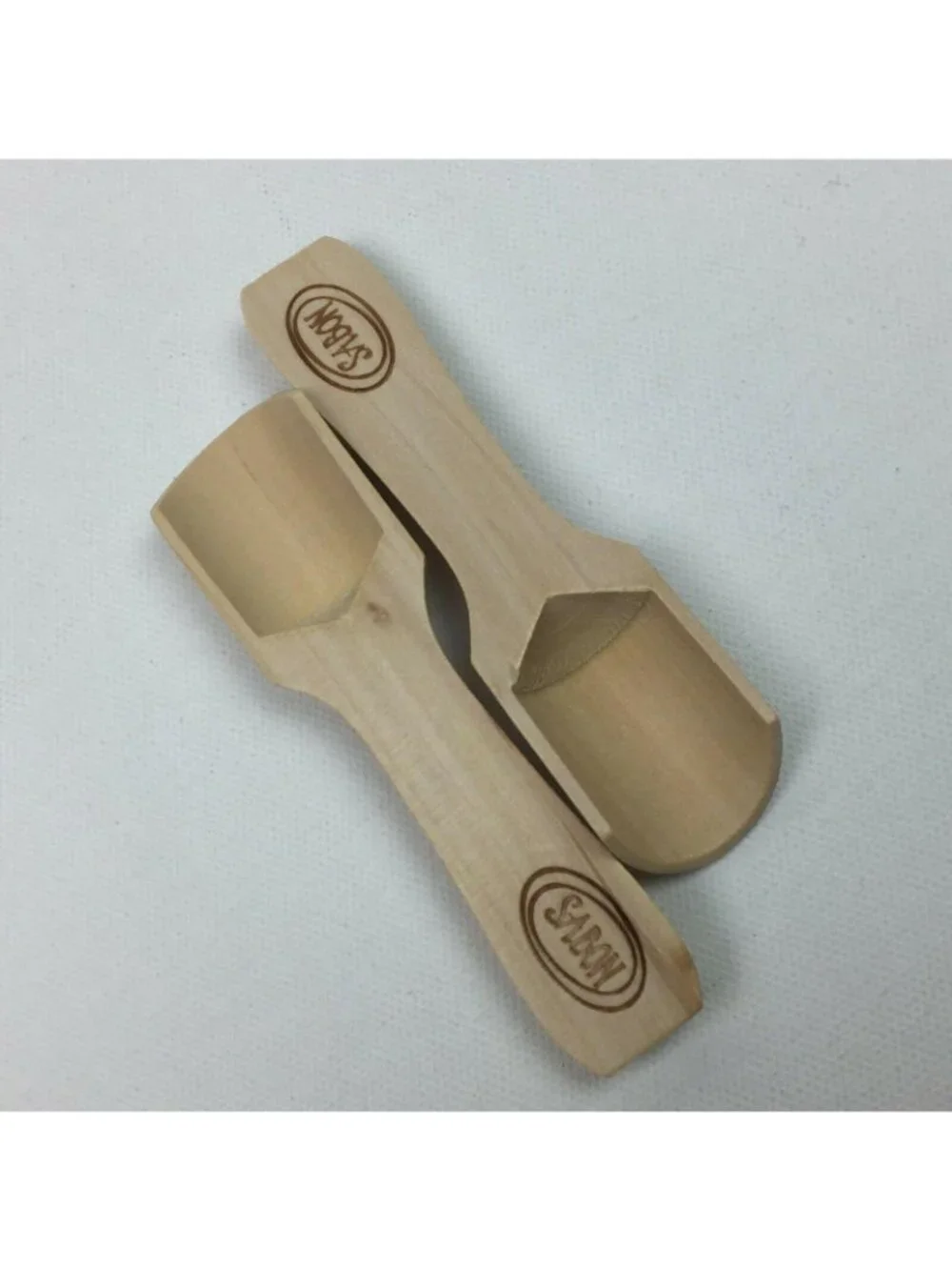 Sabon Wood Scoop Set 2 Wooden Spoon Scrub Bath Shower Skincare Beauty